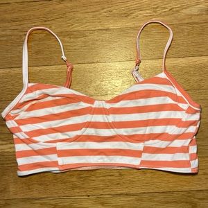 Kirra Coral and White Striped Bralette